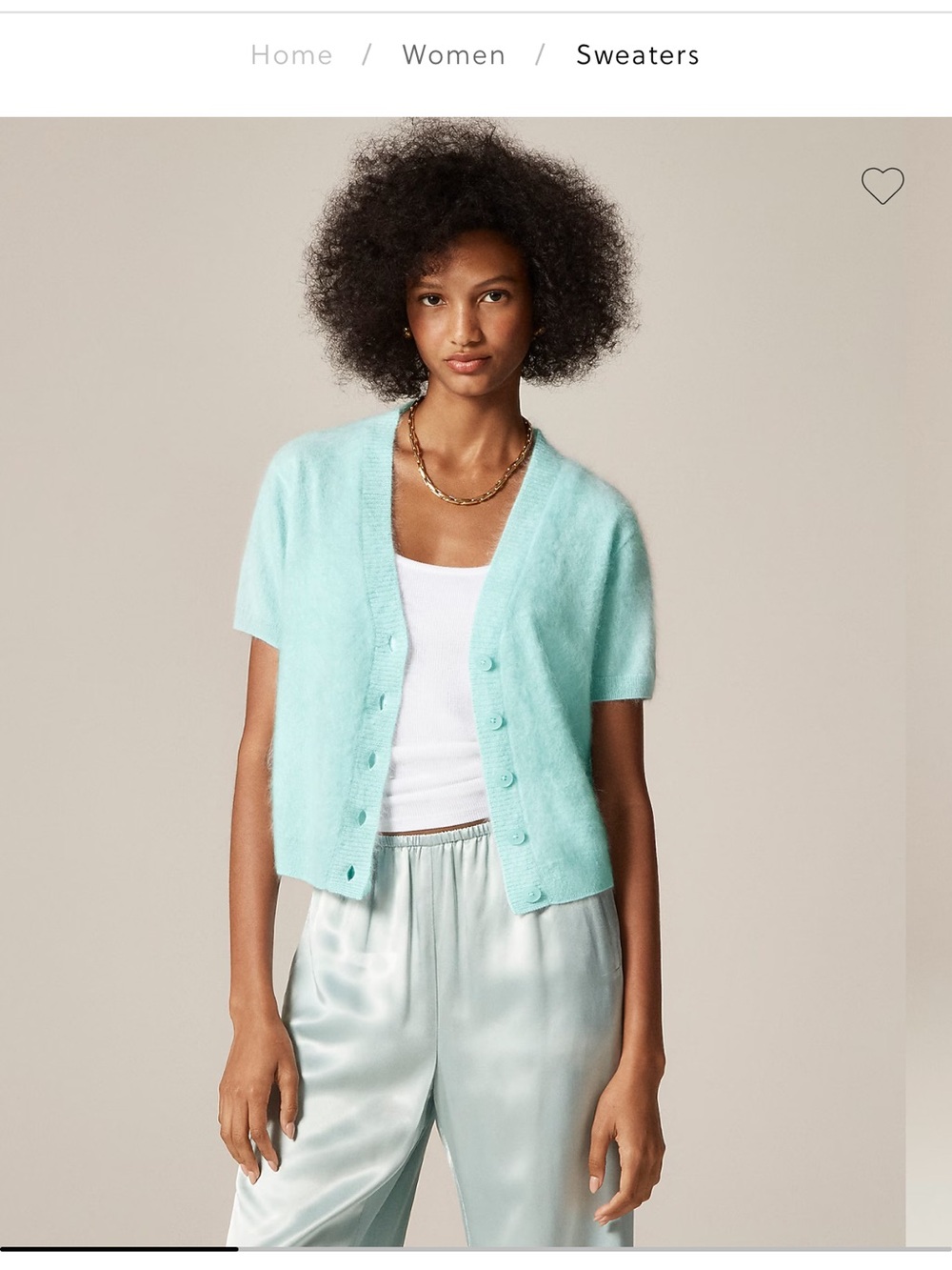 J. Crew 100% Brushed Cashmere Short-Sleeve Cardigan